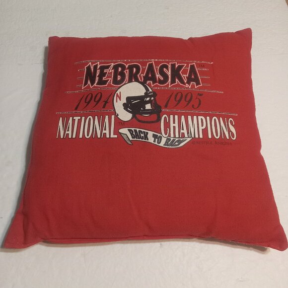 Nebraska Cornhuskers Back To Back National Champions 94-95 Pillow VTG - Picture 1 of 5